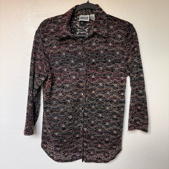 Chico's Tops - Chico's Design Vintage Multicolor See Through Floral Blouse